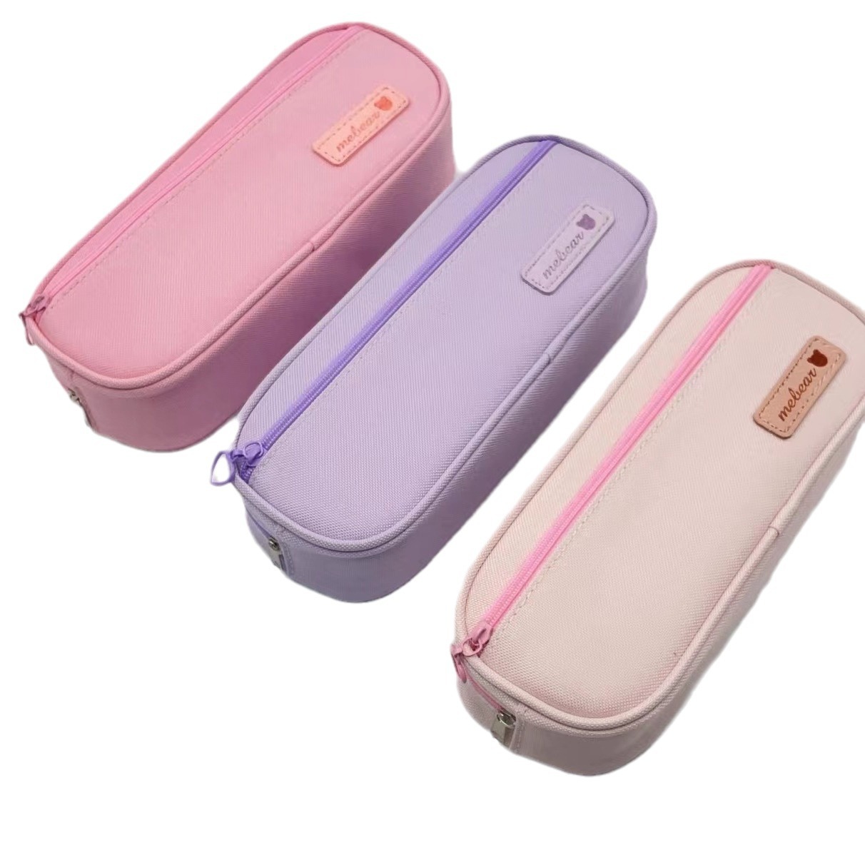 Hombres y mujeres simples de doble capa de gran capacidad caja de lápices bolsa de papelería estudiante simple caja de papelería de tela Oxford caja de lápices Linda