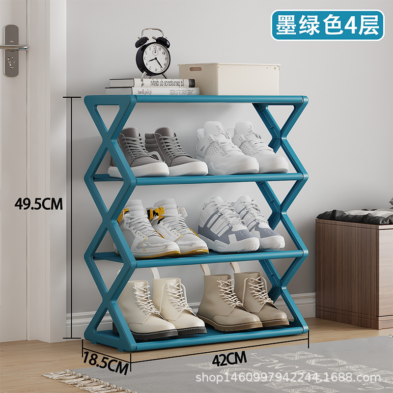 跨境热销简易款布艺防尘鞋架鞋柜家用组装鞋架收纳开学季X型鞋架|undefined