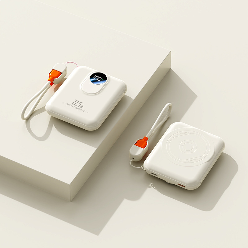 22.5W 超高速充電磁気パワーバンク 10000 mAh ミニ内蔵ケーブルモバイル電源ギフトプリント LG|undefined