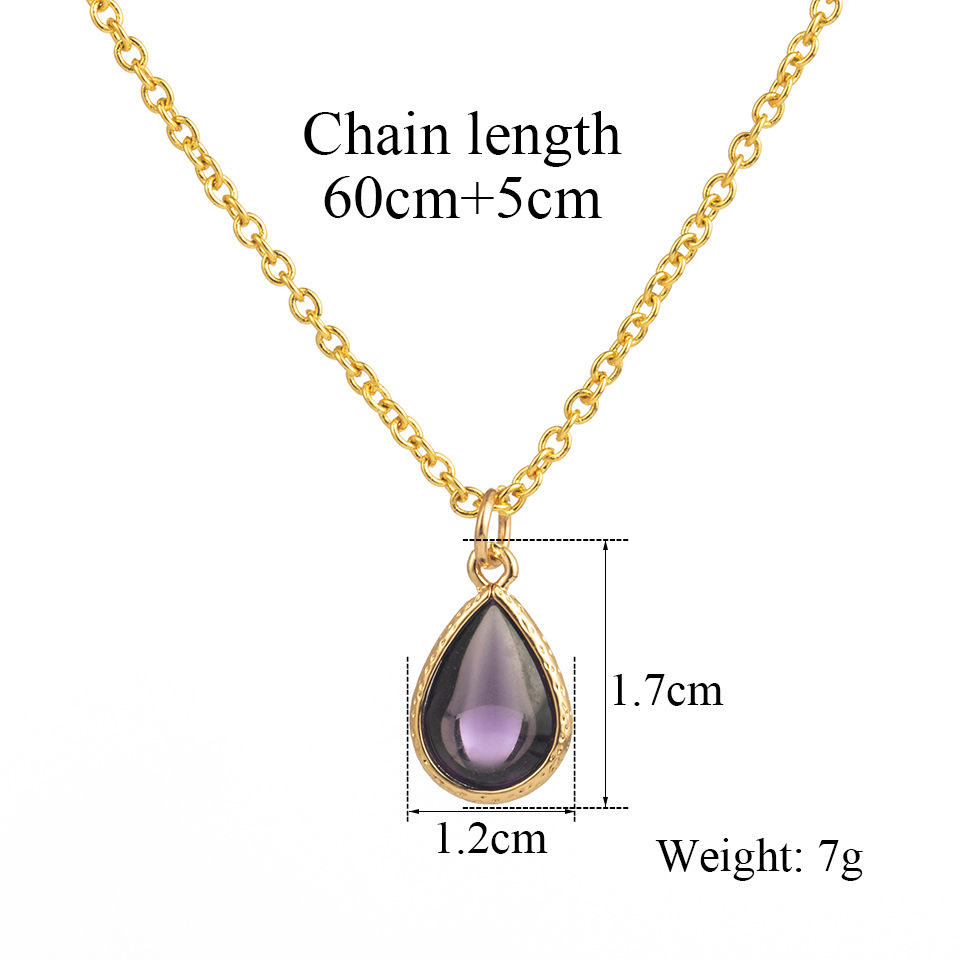 Simple Water Drop Pendant Titanium Steel Necklace Wholesale display picture 2