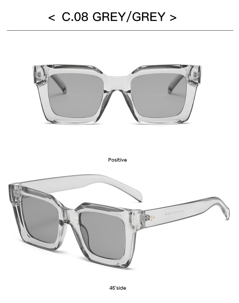 45g Weight Full Frame Glasses Structure Sunglasses Classification Ac, UV400 Protection Lens Material Square Glasses Style Travel, Fishing Occasion Solid Color Pattern All Seasons Season Women's Gender Basic, Lady Style Basic Lady Solid Color Ac UV400 Protection Square Full Frame Women's Sunglasses 16