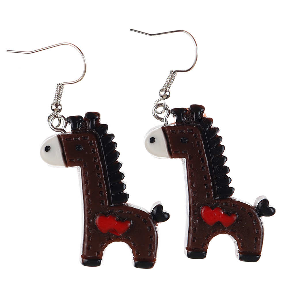 1 Pair Cartoon Style Cute Horse Plastic Drop Earrings display picture 5