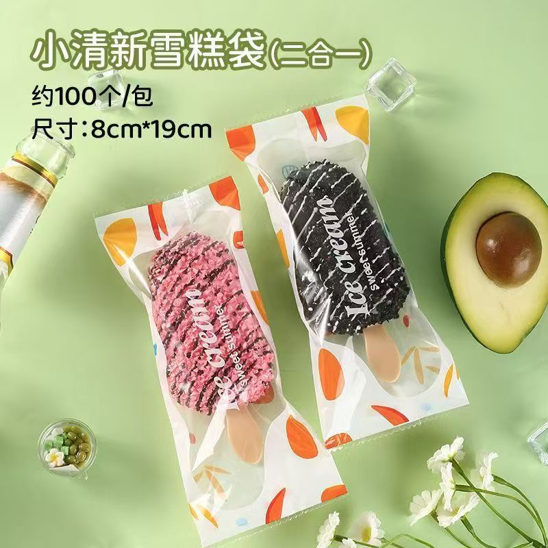 Bolsa de embalaje de paletas de hielo Bolsa de embalaje de helado grueso Bolsa de helado Helado varilla de madera Máquina de sellado Bolsa de plástico transparente