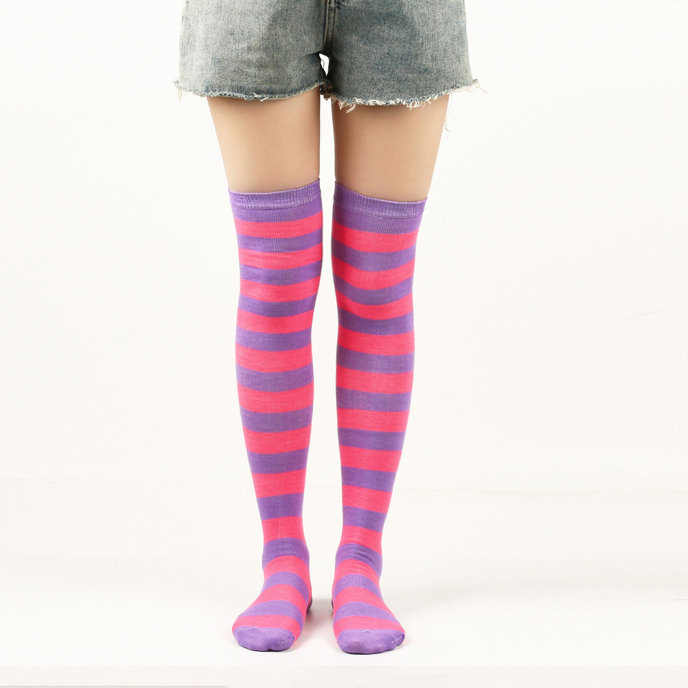 Women's Japanese Style Stripe Polyester Cotton Over The Knee Socks A Pair display picture 2