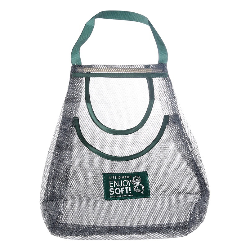 Cocina multifuncional colgante Almacenamiento de frutas y verduras bolsa colgante portátil de mano jengibre ajo cebolla hueco bolsa de almacenamiento transpirable