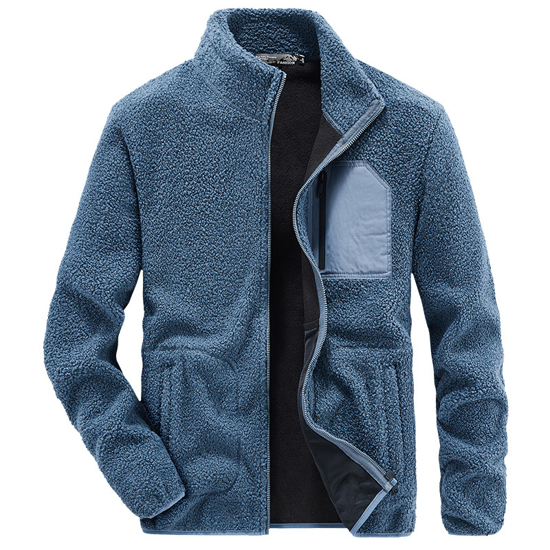 Men's Clothing outdoor off season fleece cardigan men's jacket large size liner polar fleece jacket casual dad wear_voghion.com