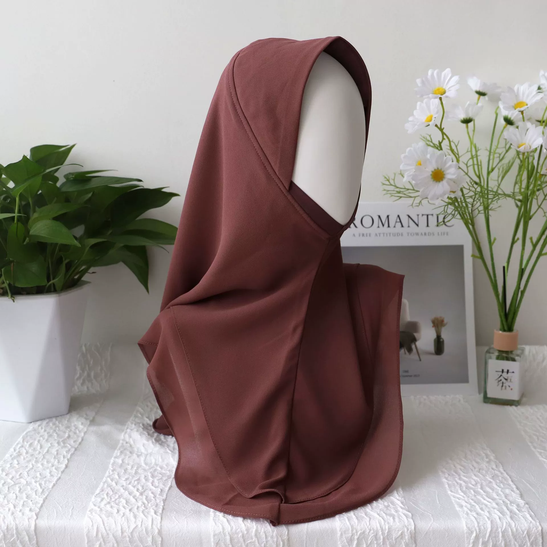 Scarf chiffon breathable comfortable, one size, multi-color hijab style