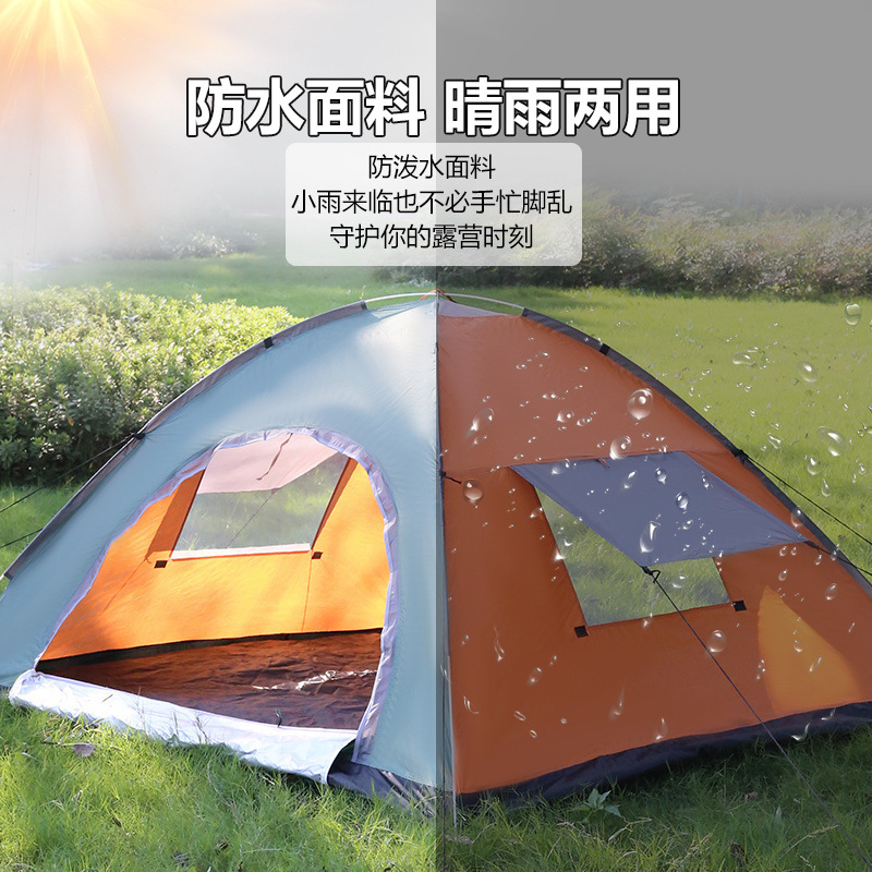 Carpa al aire libre 3-4 personas camping completamente automático 2 individual doble campo grueso a prueba de lluvia tienda de apertura rápida