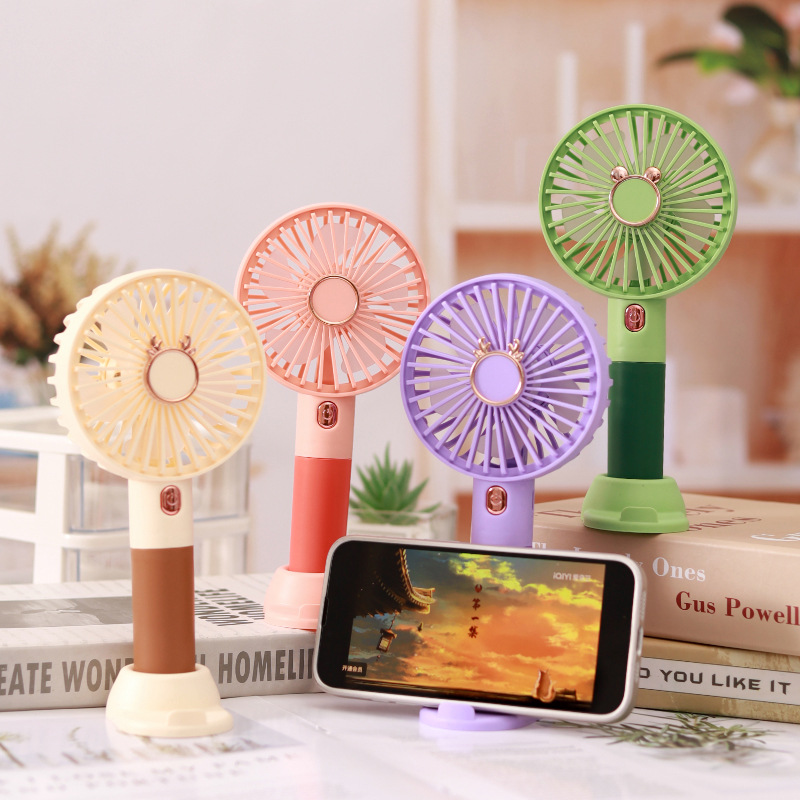 Simple Color-matching Vertical Fan Mini Home USB Desktop Fan Office Three-gear Wind Handheld Fan