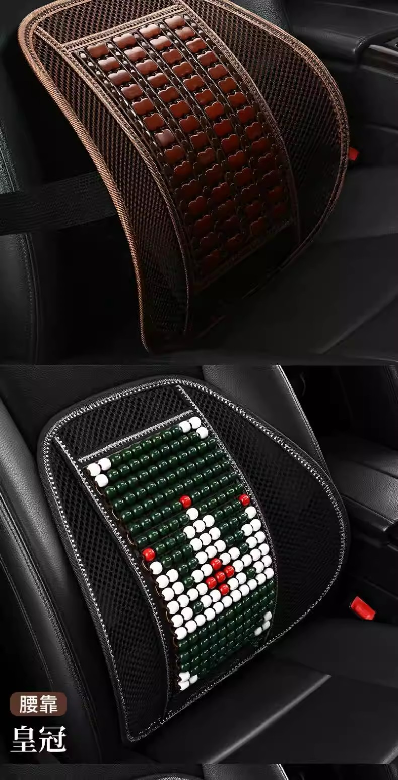 Car Wooden Bead Lumbar Support Cushion for Drivers, Large Truck Lumbar Pad, Excavator Seat Backrest for Summer