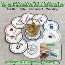 OEM ODM Paper Cup Coasters Custom Design Bar Table Coaster