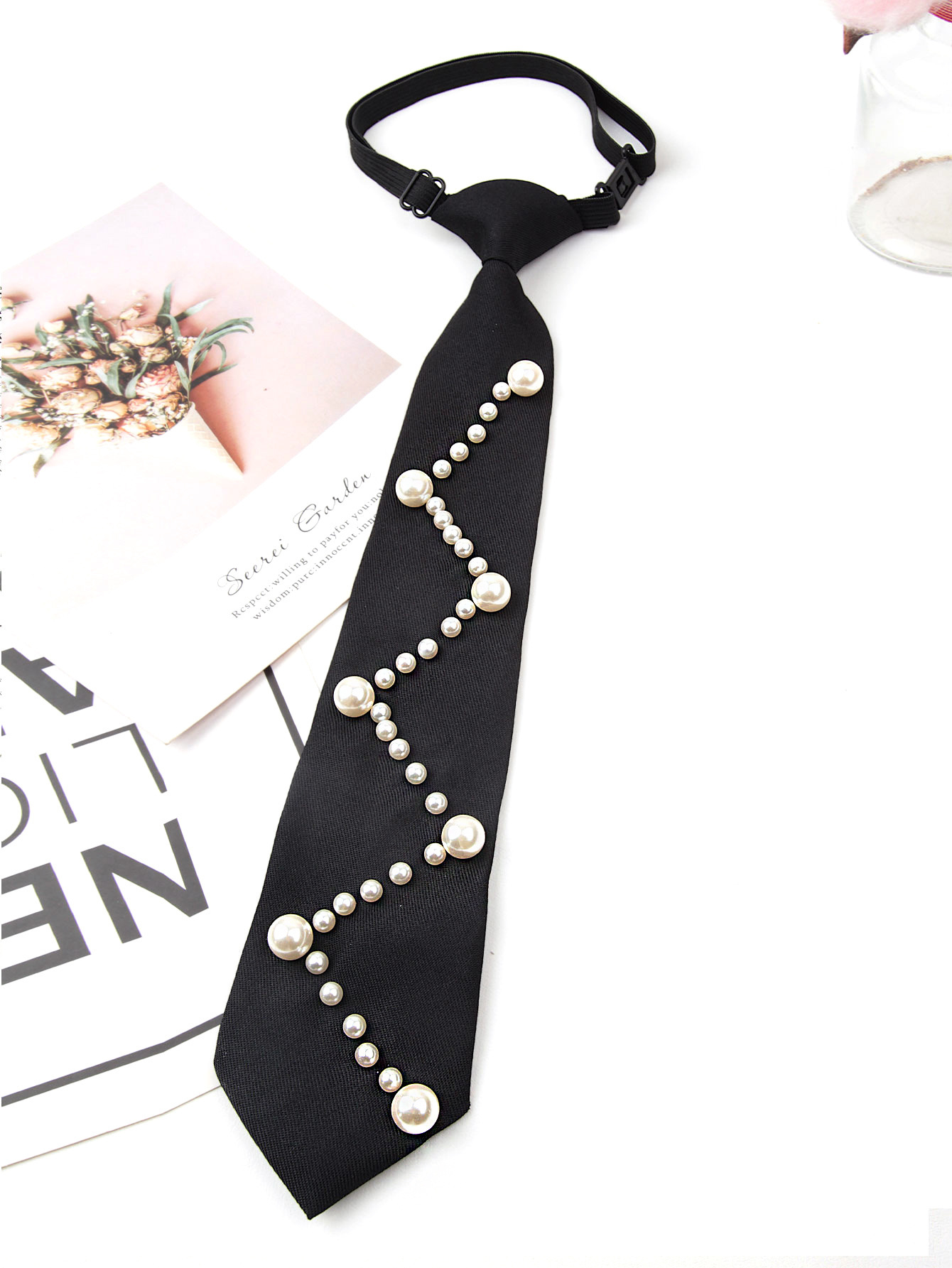 クロスボーダーの軽い豪華な黒いドリルのネクタイは怠け者のネクタイを調節できます。