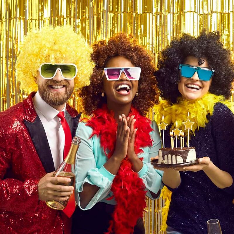 Cos Colorful Afro Color Wig Christmas Halloween Funny Wig Bar Performance Party Pullover