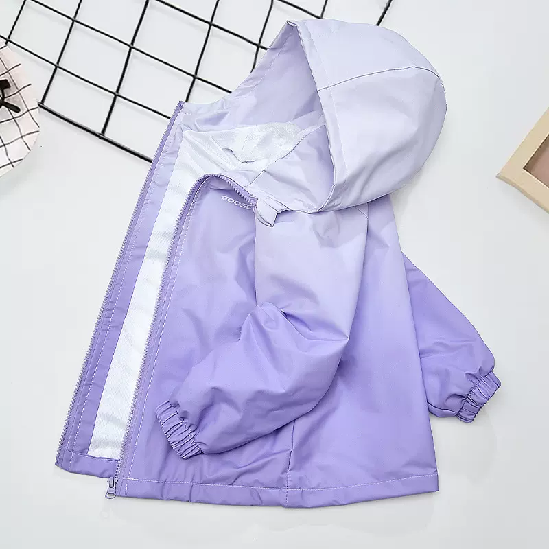 女童外套渐变色春秋款大童韩版新款洋气衣服儿童2025春装冲锋衣潮
