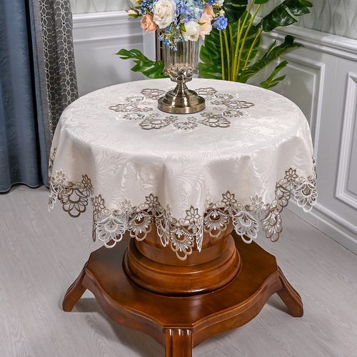 Lace Small Round Tablecloth White Fabric Fresh Round Dining Tablecloth Coffee Table Large Round Tablecloth Simple Modern Home Use