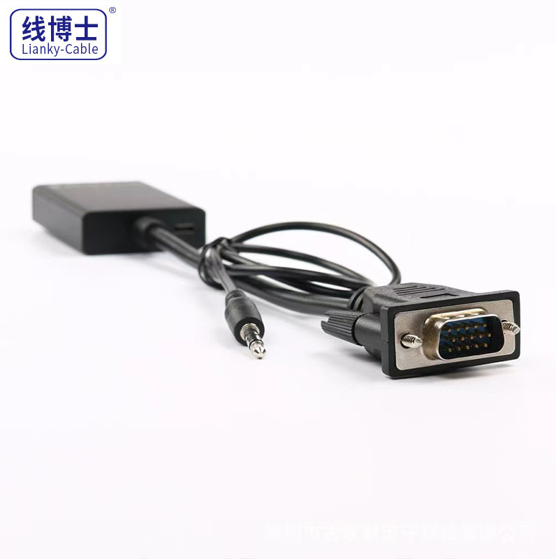 Vga-hdmi変換器コンピュータディスプレイテレビ中継ケーブルVGA to HDMIオーディオ付き電源HD|undefined