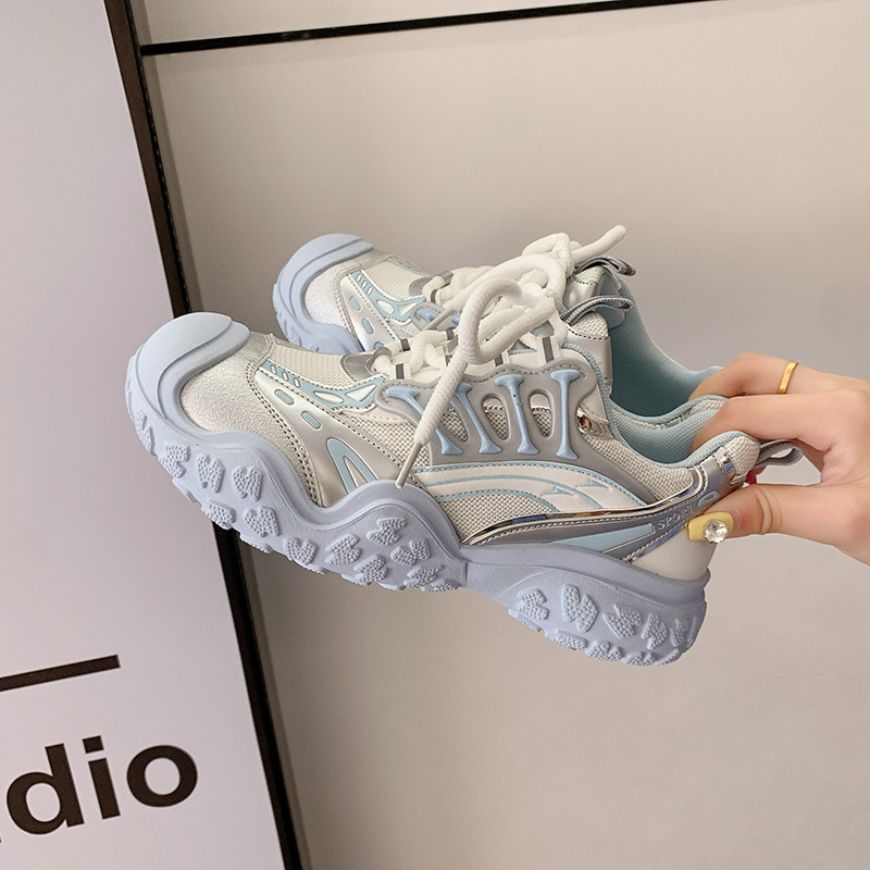 Black-Eyed Bear Ugly Cute Big Head Hiking Shoes for Women 2025 New Autumn Thick-Soled Casual Sports Student Functional Dad Shoes