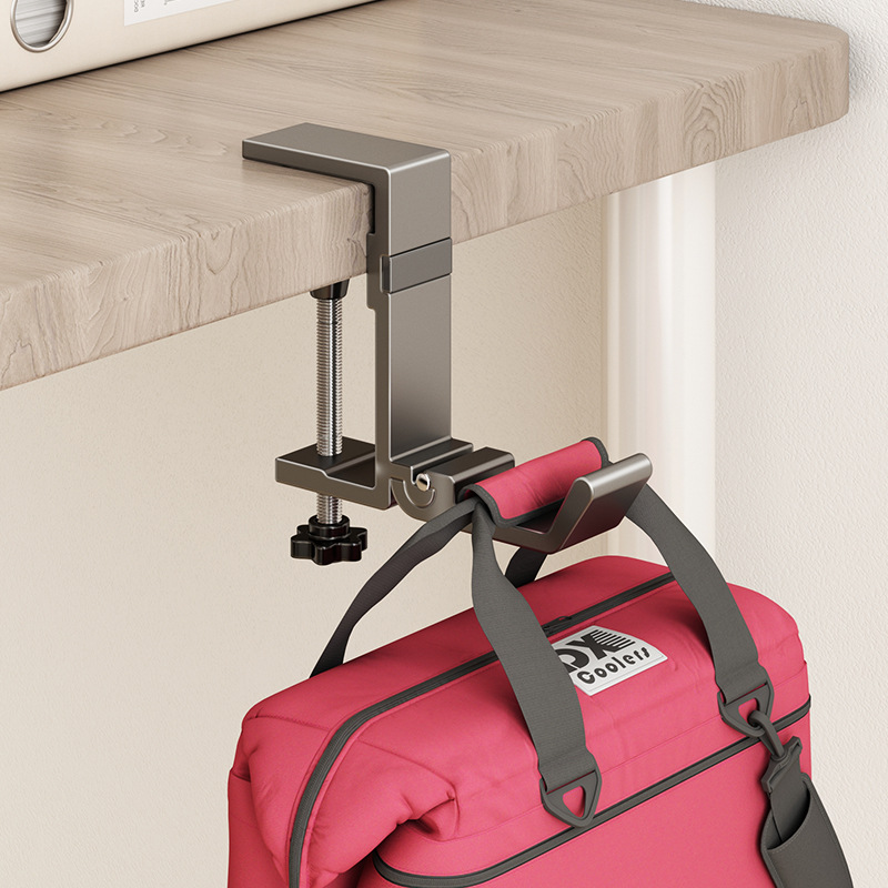 School Bag Double Hook Hook Student Desk Adjustable Hanging Table Backpack Hook Class Desktop Folding Seamless Hook