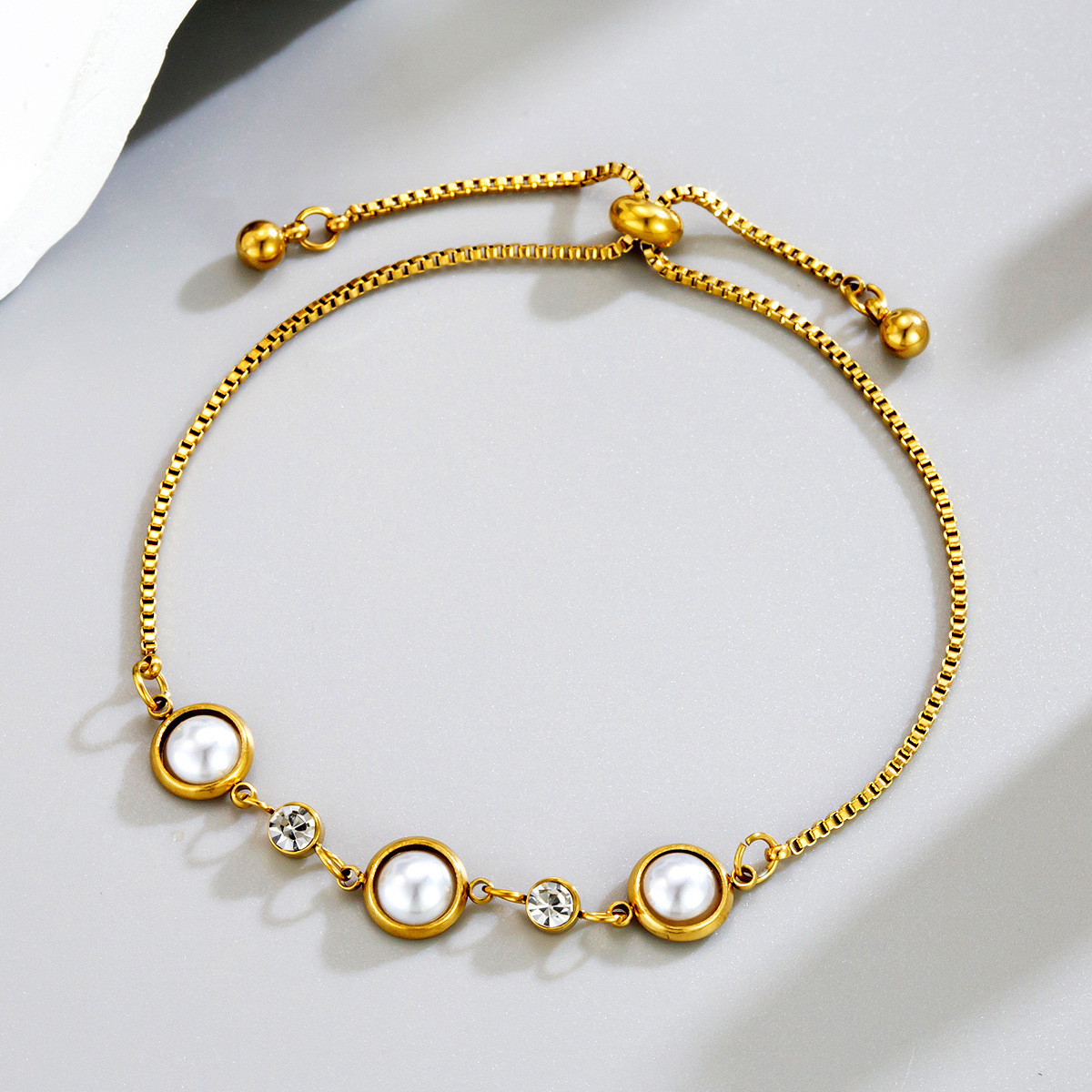 【5504】백구슬 3개 팔찌