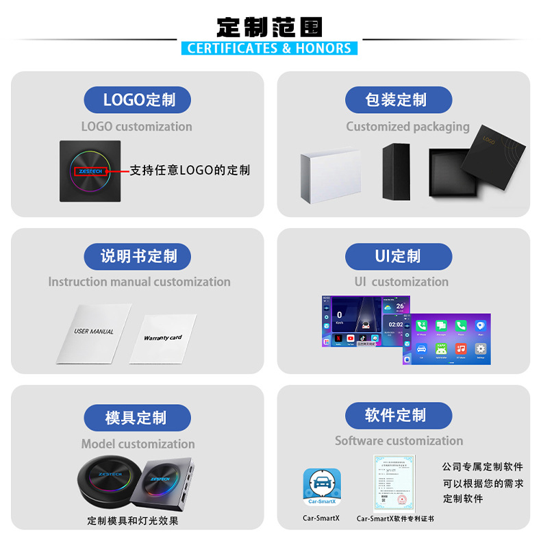 ZESTECH Qualcomm 6115 Original Car carplay Wired to Wireless Box Apple Android Car Machine Interconnection Box