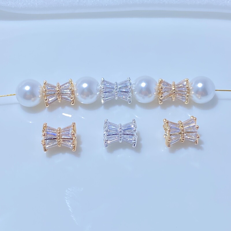 14K Gold-Plated Zircon Small Waist Pendant Handmade DIY Necklace Material Bracelet Gold-Plated Small Pendant Waist Drum Beads