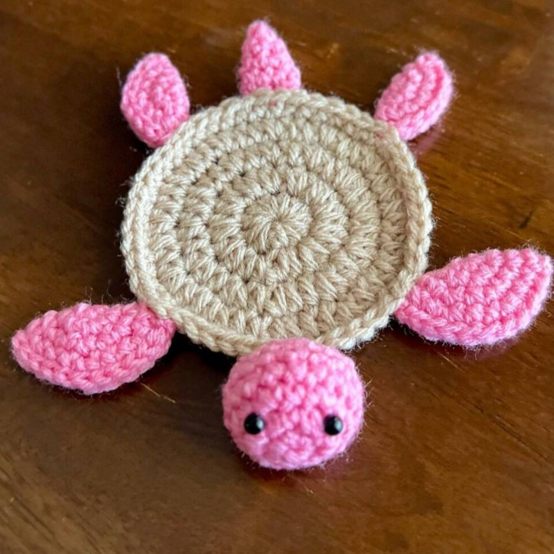 Posavasos de Ganchillo Hechos a Mano de Estilo Nuevo Transfronterizo, Lindos Posavasos de Tortuga, Producto Terminado, Aislante de Calor para Escritorio, Mantel Individual para Tazas
