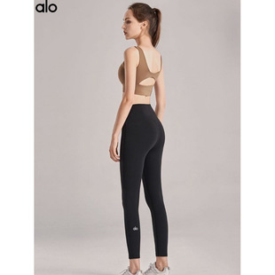 Alo Official Website Yoga Pants for Women, High-Waisted Cropped Pants, Naked Feeling, Slimming, High-End Feel, No Awkward Lines for Outdoor Wear Yoga
