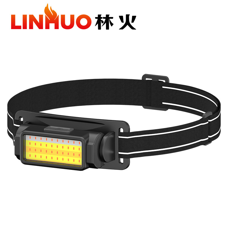 Nuevo Gran Reflector LED faro al aire libre camping noche pesca corriendo montado en la cabeza USB de carga rojo y azul faro de advertencia