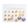 Earrings from pearl, brand set, European style, internet celebrity