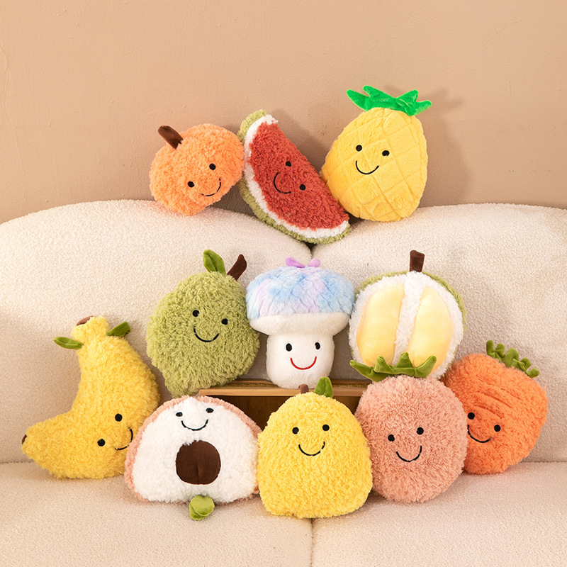 Cartoon eight inch soft fruit doll grab machine doll wedding throw doll children's doll plush toy wholesale