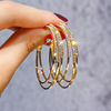 925 Trend Versatile circle Earrings Exaggeration personality Diamond Hollow Hoop Earring B571