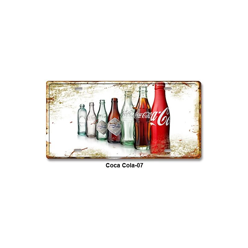 Ретро табличка (Coca Cola) 15×30 см, железная настенная декорация для бара и дома