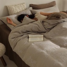 复古日系丨软软糯糯 三层纱纯棉纱布床品 全棉美式床上用品四件套