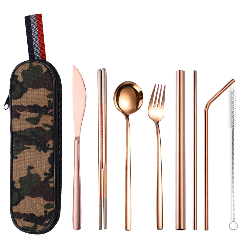 밀리터리 컬러 8 피스 로즈 골드