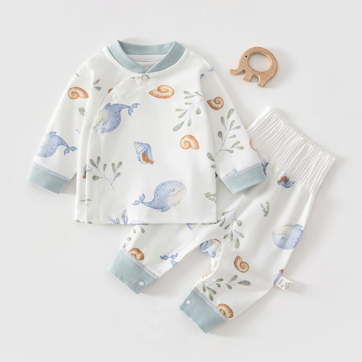 Infant and Toddler Autumn Clothing Set, Two-Piece, Class a Pure Cotton, High-Waisted Belly-Protecting Pajamas, Unisex Baby Clothes for Spring