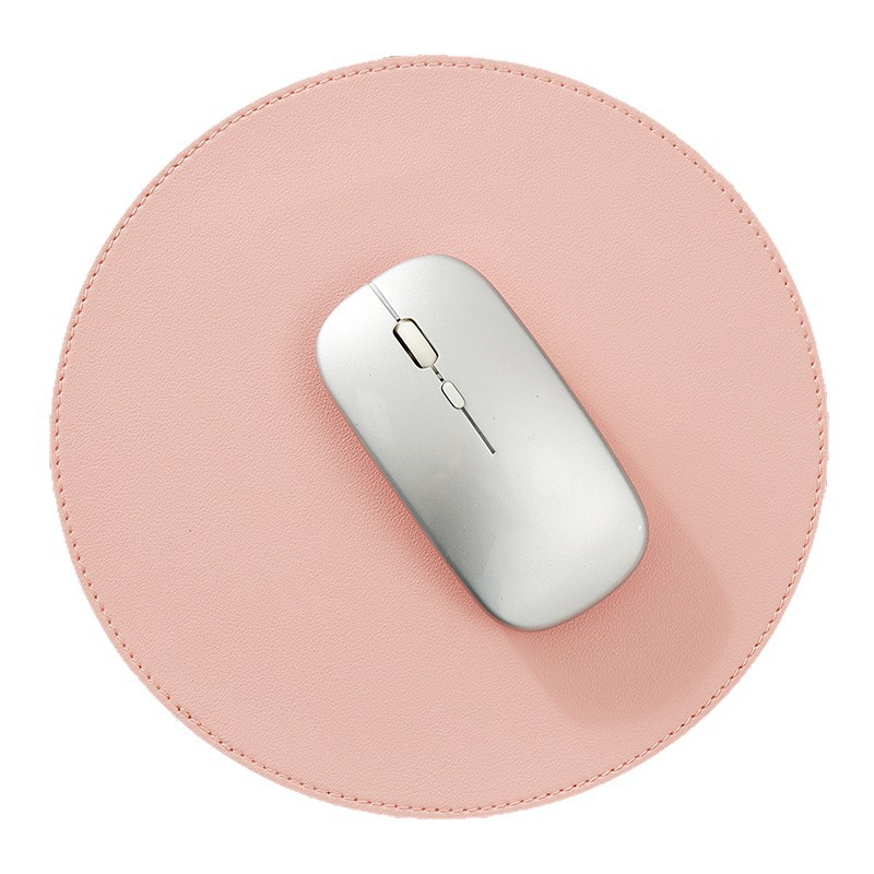 Alfombrilla de ratón de cuero directamente de fábrica, tapete de escritorio para oficina, impermeable, alfombrilla de ratón redonda simple de color sólido para juegos.