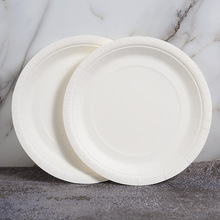 厂家直供 白色9寸圆形纸盘 一次性餐盘  一次性纸盘