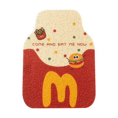 Cuttable Car Floor Mats, Avtomobil döşəmə paspasları - french-fries-and-bread-shredded-circle-foot-pads-front-m-5050cm-rear-foot-pad