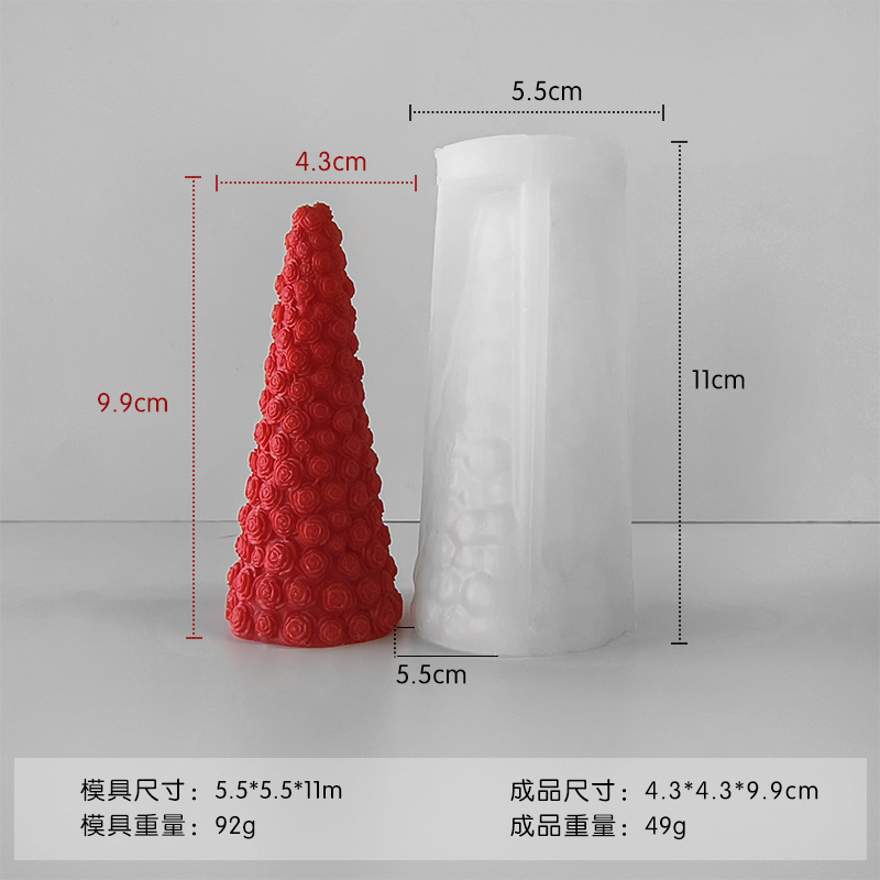 Molde de vela de estilo roseta Decoraciones de árbol de Navidad Aromaterapia Decoraciones de yeso Molde de silicona