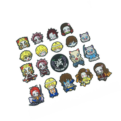 Factory Direct Supply Cross-Border Wholesale Demon Slayer Cute Cartoon Anime Embroidery Fabric Patch Badges Computer Embroidered Stitches