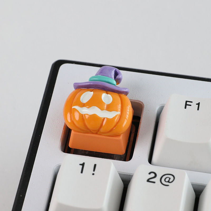 Cross-Border Hot-Selling Personalized Keycap Resin Cartoon Pumpkin 3D Mechanical Cute Esc Key Halloween Series Pc