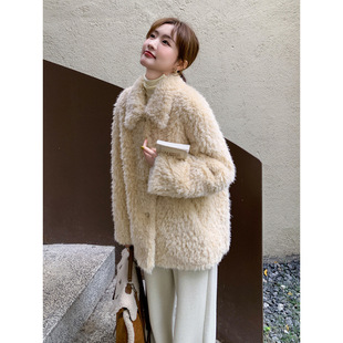 Korean Winter Plush Fur One-piece Lamb Wool Coat High-end Young Mao Eco-friendly Fur Top