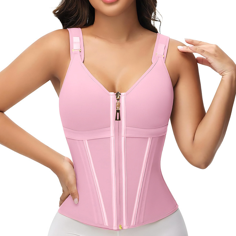 Three-row button-down shapewear vest