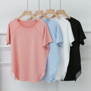 Plus Size Yoga Clothes for Women, Thin Blouses, Sports Short-Sleeved Fitness Clothes, 100kg T-Shirts, Quick-Drying Training Tops, Casual Summer