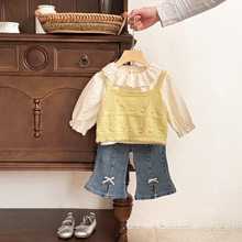 婴儿衣服毛衣春装女宝宝套装新款洋气一岁韩版婴幼儿春秋季三件套