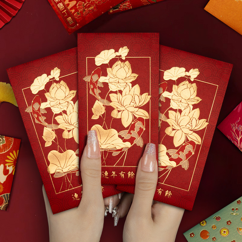 Lian Nian Youyu 香港版高級赤い封筒新しい新年の赤い封筒バッグクリエイティブ新年の赤い封筒工場卸売|undefined