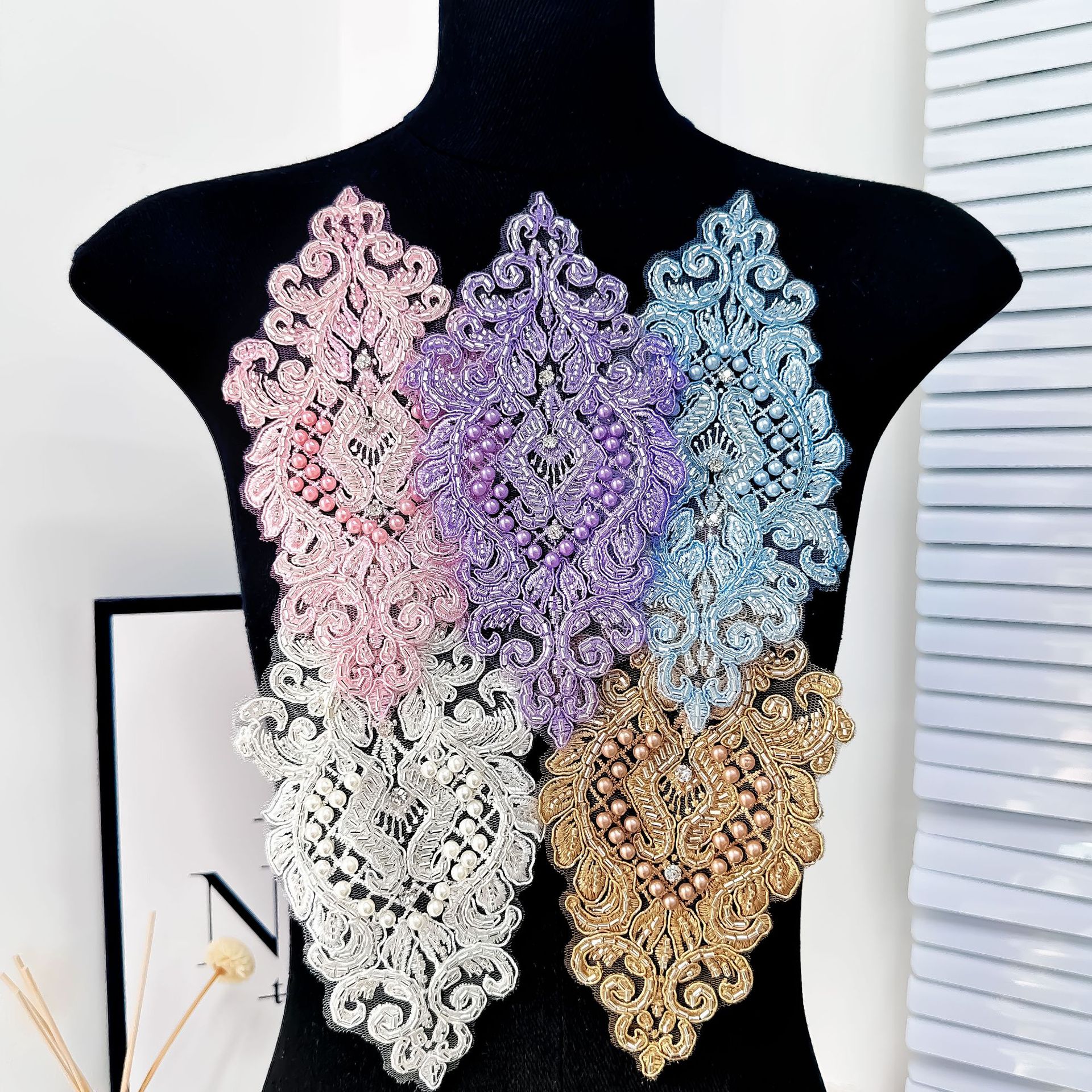 Nuevo estilo nacional multicolor diamante cuentas de clavos bordados didiy vestido de boda vestido de ropa de ropa de ropa accesorios de ropa