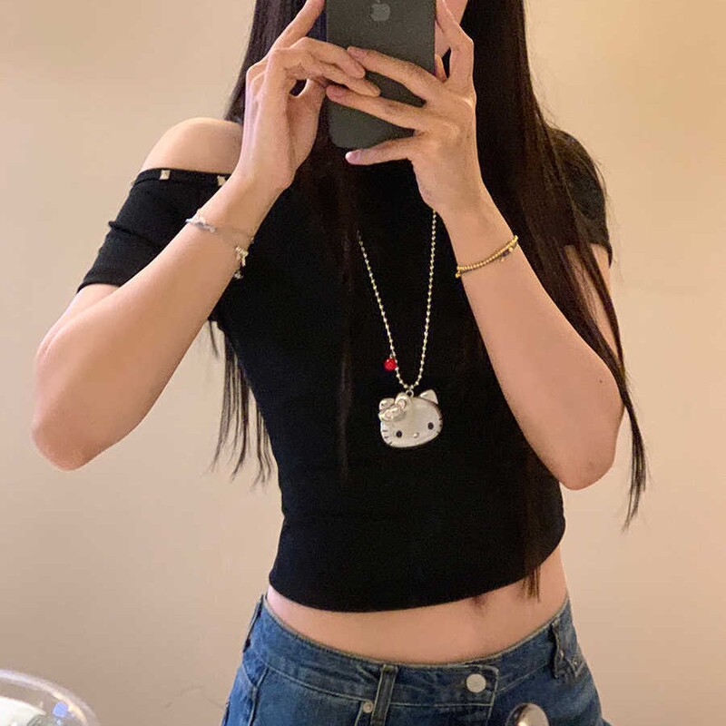 小众高级感复古卡通猫咪吊坠个性甜美可爱百搭长款项链女|undefined