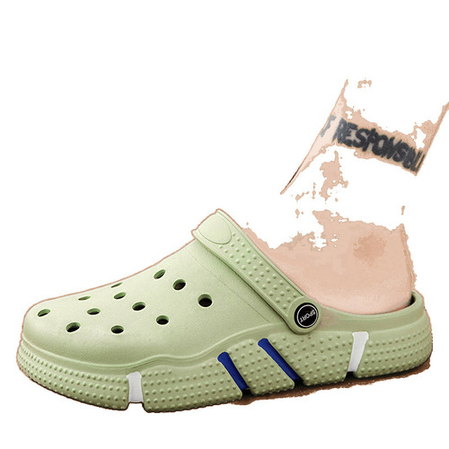 Summer Slip-on Shoes for Men, Trendy, Durable, Cap-toe, Outdoor, Thick-soled Beach Sandals, Casual, Couple's Shoes