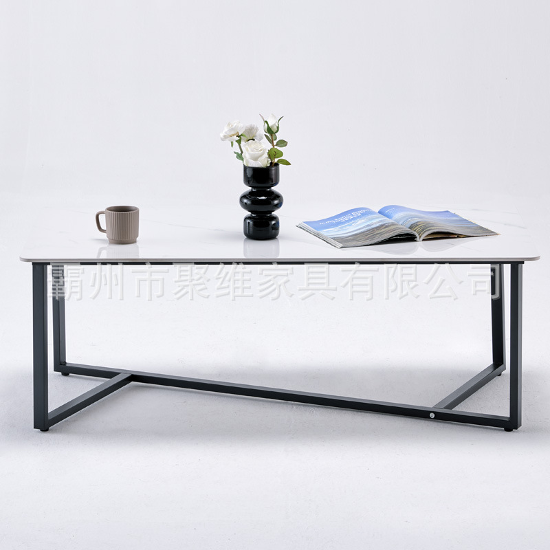 Mesa de té italiana de lujo ligero pequeño tipo de casa simple sala de estar moderna mesa de té creativa mesa de comedor mesa de té geométrica